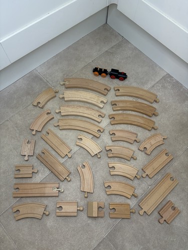Wooden train track - wooden, with