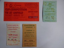 4 Liverpool Ticket Stubs - Cup