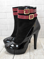 Women's Primark Black Zip Fastening High Heel Platform Ankle Boots UK 5 EUR 38