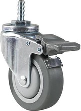 Master Equipment Rubber/Steel Pet Electric Table Caster brushed_steel 