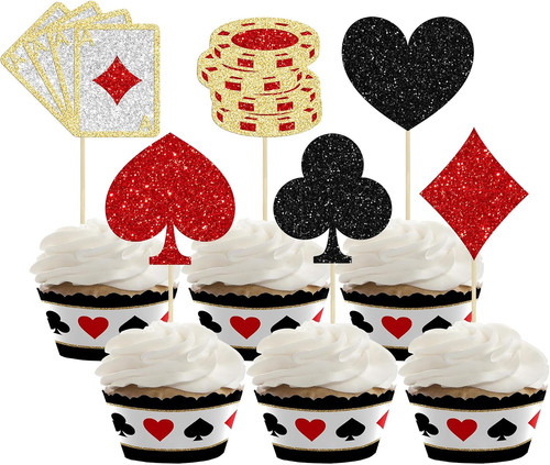 24pcs casino theme cupcake - 24pcs,