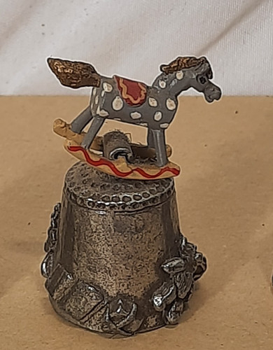 Vintage pewter rocking horse