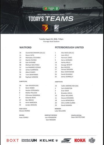 Watford peterborough utd - watford,