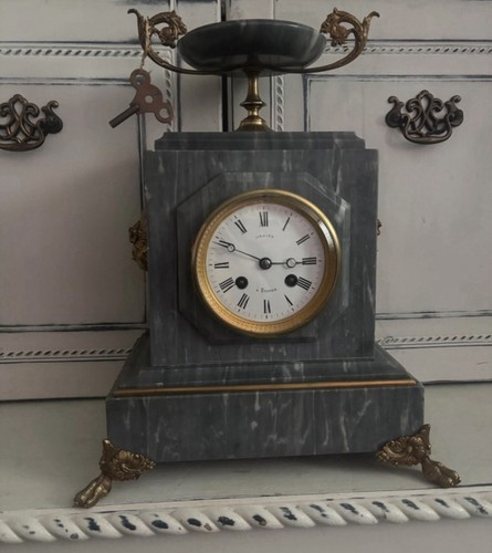 Antique french mantel clock - antique,