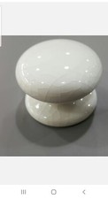 2 x WHITE CERAMIC KNOBS 50MM CRACKLE GLAZE EFFECT KITCHEN/BEDROOM DOOR/DRAWER 
