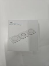 3 in 1 Magnetic Wireless Charger Dock Foldable Stand for all iPhone (Black)