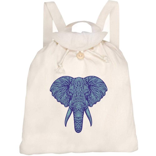 Blue tribal elephant canvas - tribal,