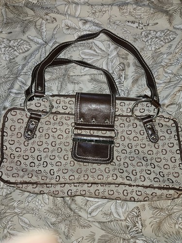 Guess brown monogram canvas - brown,