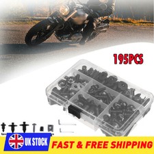 195x Black Fairing Bolts Nuts