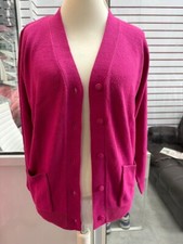 Ladies Plain Long Sleeve Open Front Knitted Button Pocket Cardigan Sweater Top
