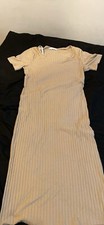 FABULOUS  RIBBED MIDI DRESS SIZE M BEIGE