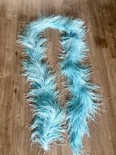 Light Blue Ostrich feather boa vintage burlesque showgirl