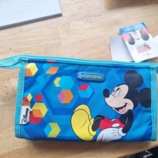 Disney Toiletry Bag Mickey Mouse Blue Samsonite Wash Kit Case Make Up Bag