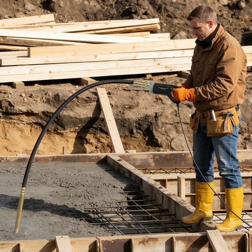 Electric concrete vibrator - concrete,