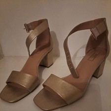 Gold block Heel sandals UK 7.5