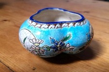 LONGWY late 18th early 19th century small hand painted dish Emaux enamel French
