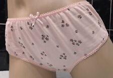 Girls 12-13 Pretty Pink Floral Print Brief Knickers - Ladies Panties 8/10