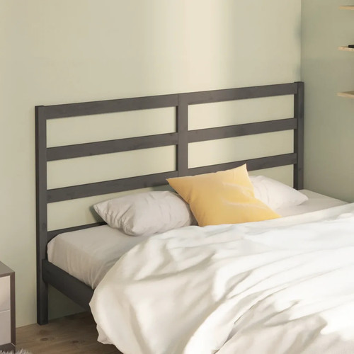 Headboard grey solid pine wood - grey,