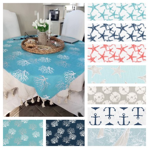 Nautical tablecloth blue - tablecloth,