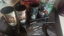 Star Wars Popcorn Tins Drinks Cups  Rogue One never used, just stored