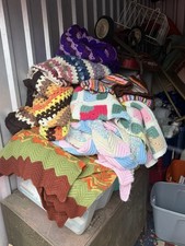 SEVEN VINTAGE HAND CROCHETED