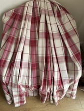 LOVELY LAURA ASHLEY CREAM/RED CRANBERRY HIGHLAND CHECK CURTAINS