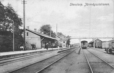 Stenstorp Sweden~Järnvägsstationen-Railway Station-1921 Photo POSTCARD