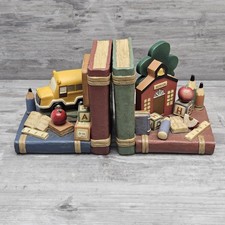 Vintage School House And Bus Bookends