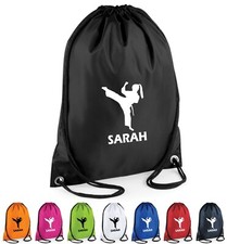Personalised Gymsac Bag Name Karate Girl Kids Martial Arts XMAS Gift Sport Bag
