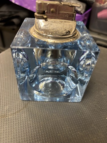 Vintage glass cube lighter - vintage,