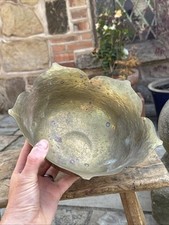Hammered Brass Trinket Key Bowl Planter With Great Patina 1980s