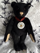 Steiff schwarz Collector Plush 420160 Club Teddy 1999 Bear. 35 cm with growler 