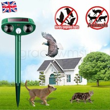 SOLAR CAT DOG REPELLENT ULTRASONIC FOX PEST SCARER DETERRENT REPELLER GARDEN UK