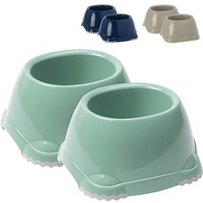 2x Spaniel Bowls Set Dog Dishes Puppy Non Slip Pet Food Water 0.6L DogCentre?