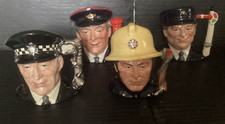 Royal Doulton "Policeman", "Postman", Fireman", "Engine Driver" character jugs