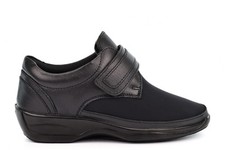 Womens Wide Fit Shoes Ladies Extra Wide Shoes Leather Touch Fastening (EEE Fit)