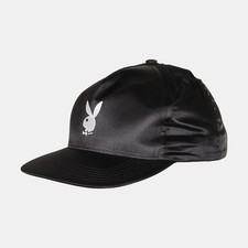 Supreme Playboy Satin 5 Panel Cap / Size Adjustable / Mens / Black / Polyester