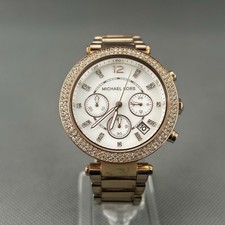 Michael Kors MK-5491 Womens Watch MOP Rose Gold S.Steel Date MK5491 New Battery