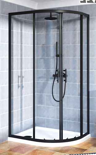 Matt black shower - , enclosure