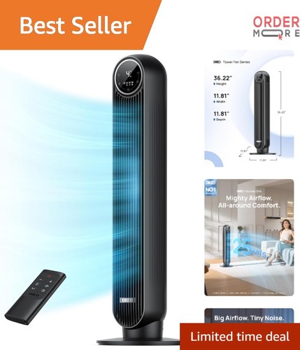 Tower fan black 36in speeds - black,