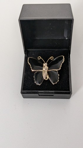 Vintage gold tone black - tone, enamel