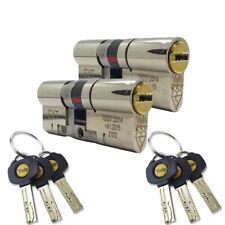 2x Yale Platinum 3 Star High Security Euro Cylinder Lock Keyd Alike With 6 Keys