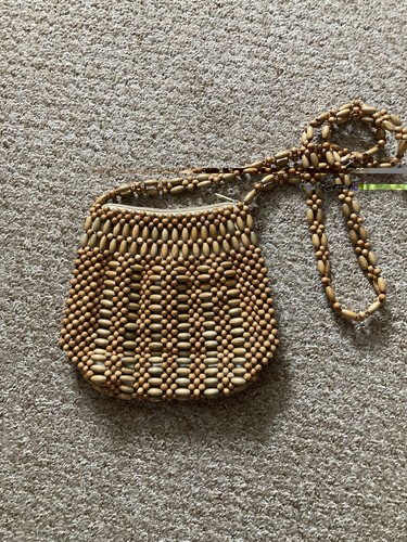 Vintage wooden beaded cross - vintage,