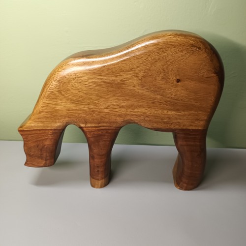 Wooden stylised rhino - wooden,