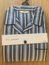 M&S Mens Pyjamas Woven Striped
