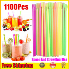 1100Pcs Reusable Spoon Straws