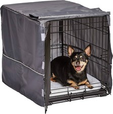 Small Dog Crate Cover, Polyester Privacy Kennel Cover Size-60x44x48cm Light Gray