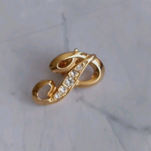Gold tone letter pin - gold,