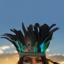 Indian Hat Feather Headdress Lightweight Headwear for Party