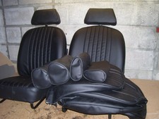 Mgb vinyl SEAT COVERS black/black pipings . Plain fluted centres .. 1970 to 1981